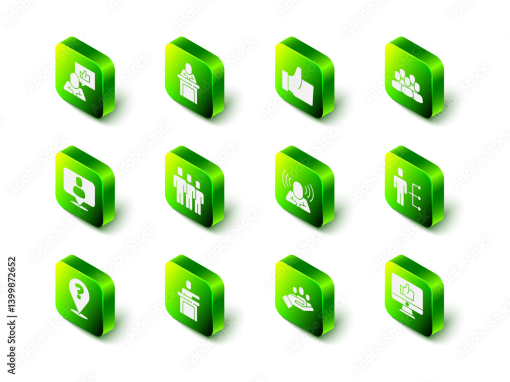 Set Speaker, Hand like, Project team base, User of man in business suit, Head hunting, for search people and icon. Vector Set Speaker, Hand like, Project team base, User of man in business suit, Head hunting, for search people and icon. Vector