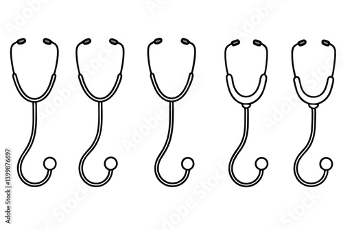 stethoscope line art professional healthcare instrument drawing image