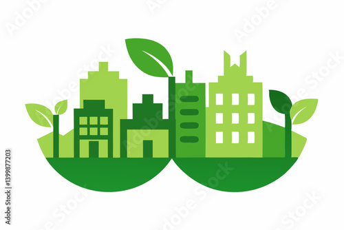 green city with green grass