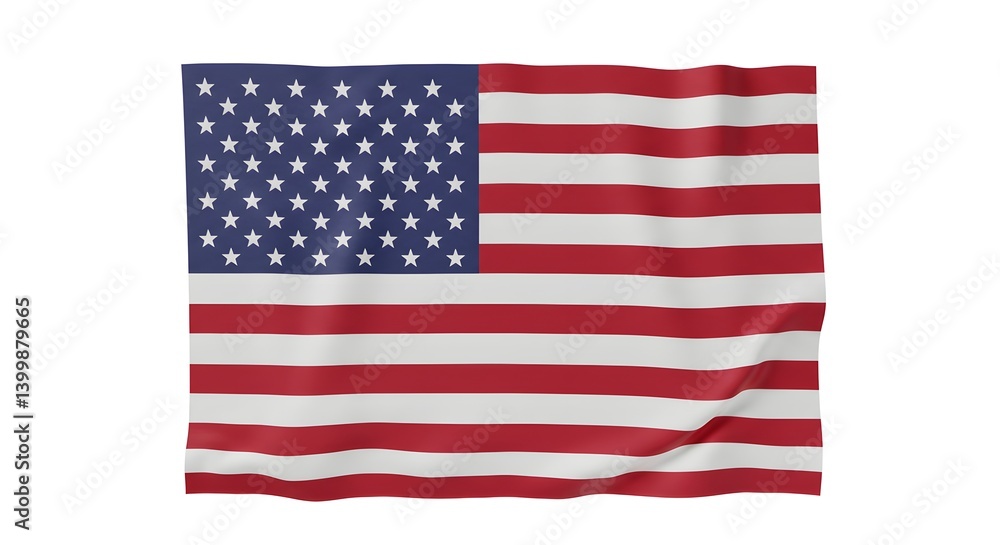 Isolated US flag on white background Isolated US flag on white background