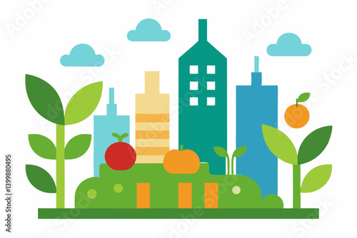 vector illustration of green city