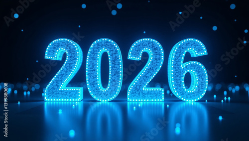 happy new your 2026 technology background design.