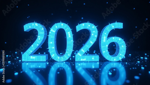 happy new your 2026 technology background design.