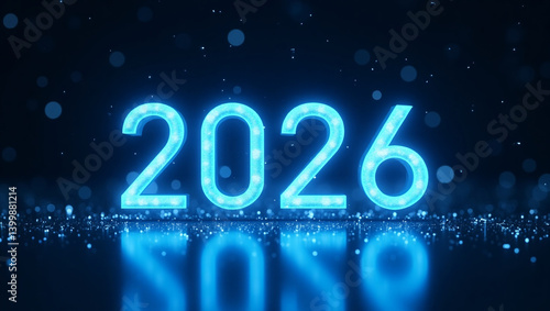 happy new your 2026 technology background design.