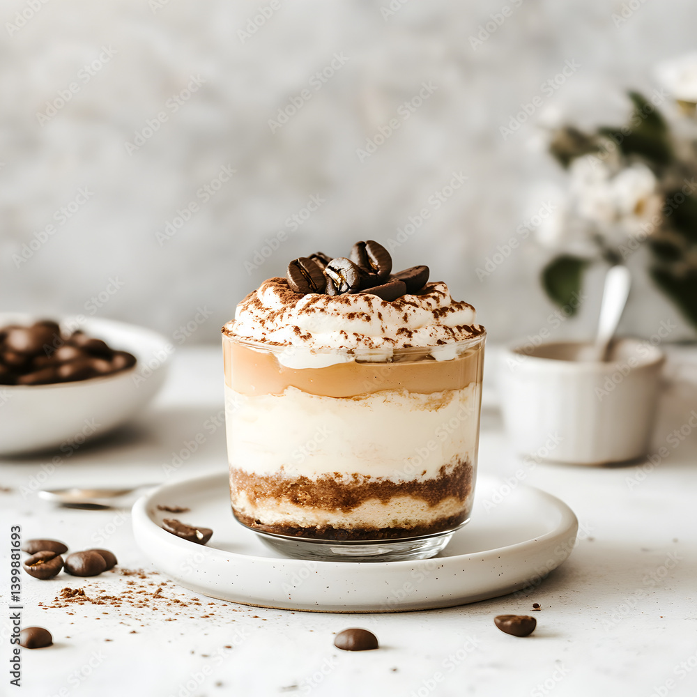 Savoring tiramisu layers italian dessert experience in a cozy setting with coffee and mascarpone Savoring tiramisu layers italian dessert experience in a cozy setting with coffee and mascarpone