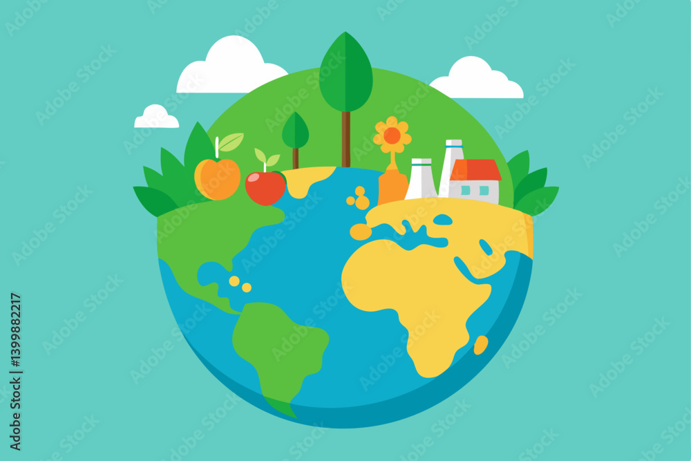 Fototapeta premium vector illustration of the world