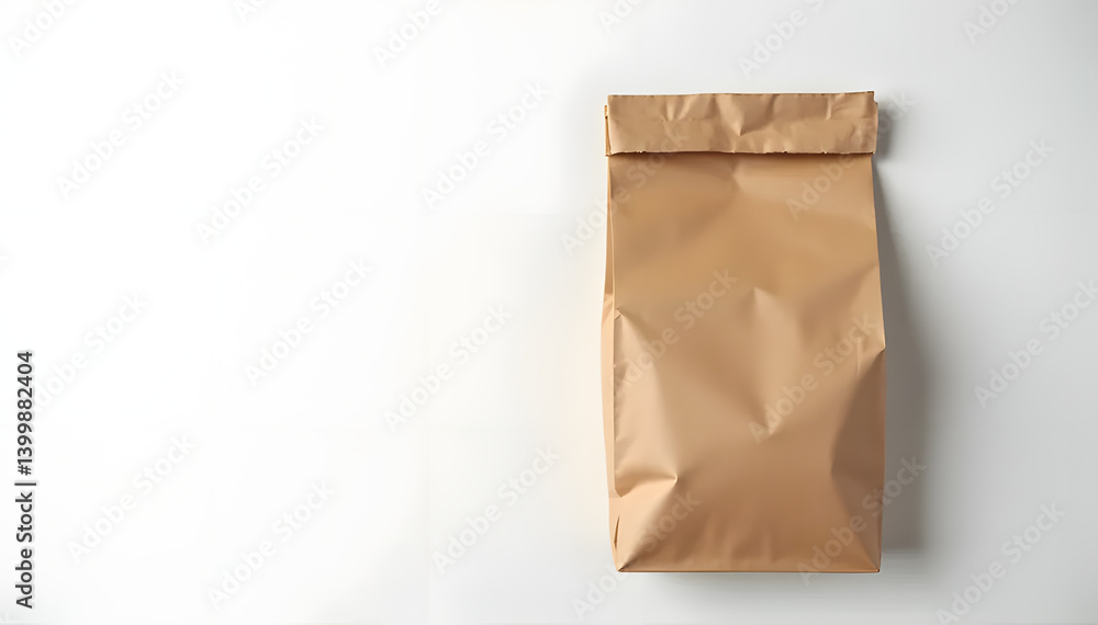 Brown lunch bag on white background Brown lunch bag on white background