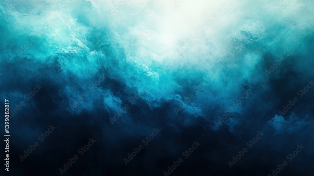 Fototapeta premium A captivating abstract depiction of swirling ocean waves in shades of blue and turquoise, evoking a sense of depth and tranquility.