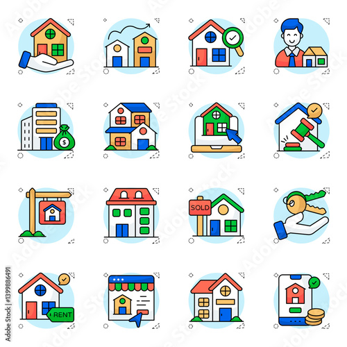 Set of Estate Flat Icons

