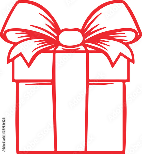 red chrismast gift icon