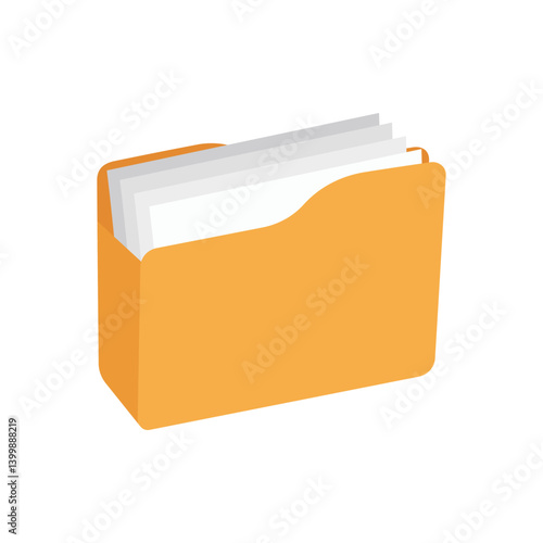 Vector illustration of folder on white background. Office or school stationery supplies.