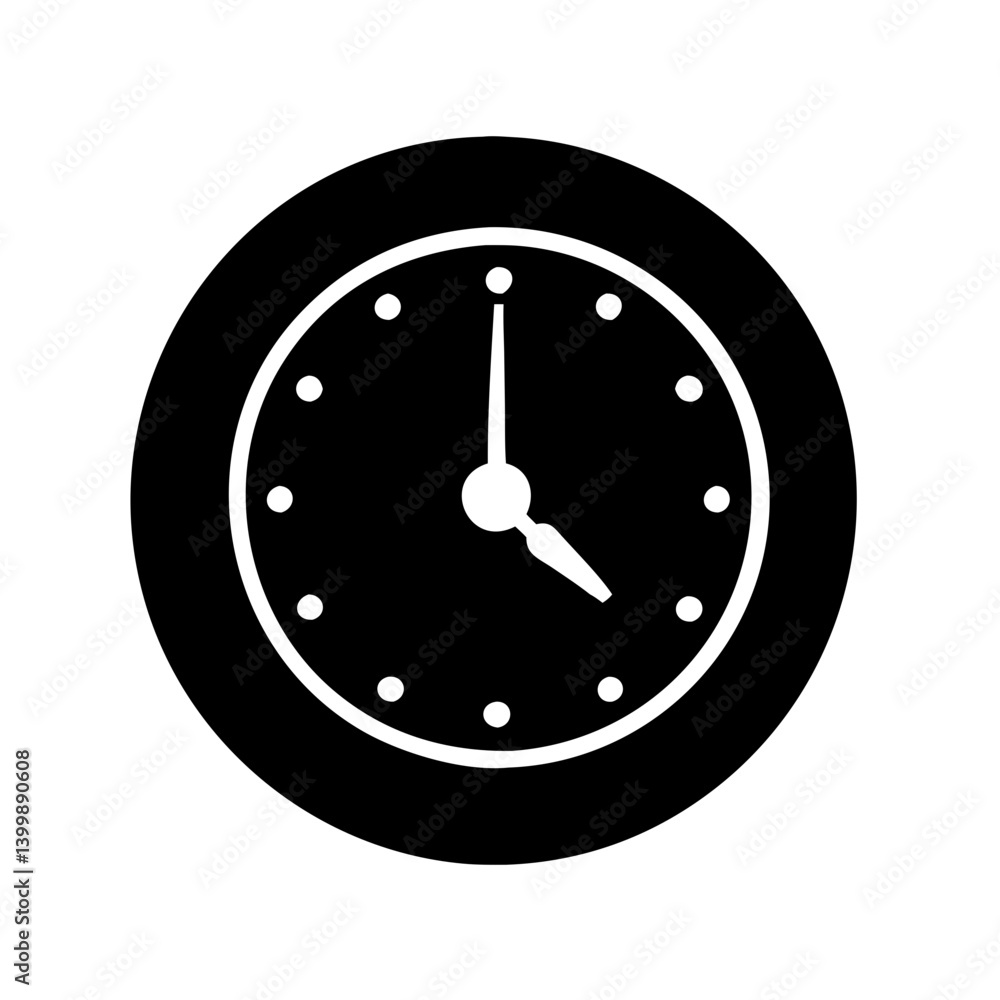 clock icon, clock silhouette vector illustration-simple silhouette illustration of clock, perfect for clock logos and icons