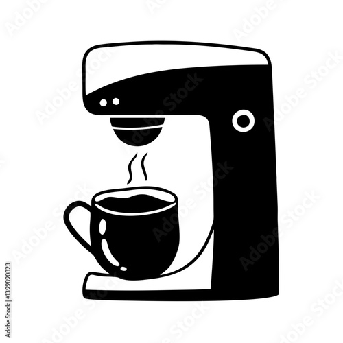 coffee machine icon, coffee machine silhouette vector illustration-simple silhouette illustration of coffee machine, perfect for coffee machine logos and icons