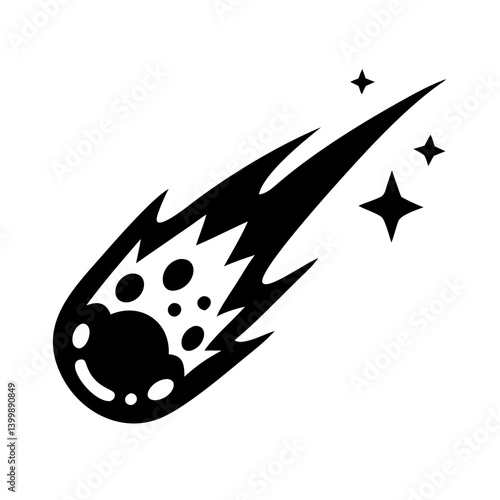 comet icon, comet silhouette vector illustration-simple silhouette illustration of comet, perfect for comet logos and icons