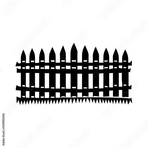 fence icon, fence silhouette vector illustration-simple silhouette illustration of fence, perfect for fence logos and icons