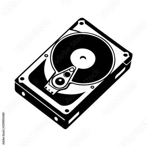 hard drive icon, hard drive silhouette vector illustration-simple silhouette illustration of hard drive, perfect for hard drive logos and icons