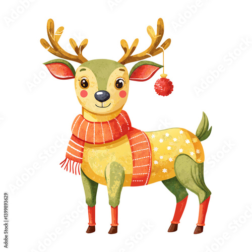 Christmas reindeer isolated on transparent or white background
