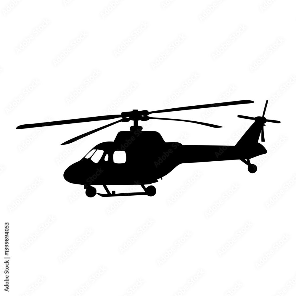helicopter icon, helicopter silhouette vector illustration-simple silhouette illustration of helicopter, perfect for helicopter logos and icons
