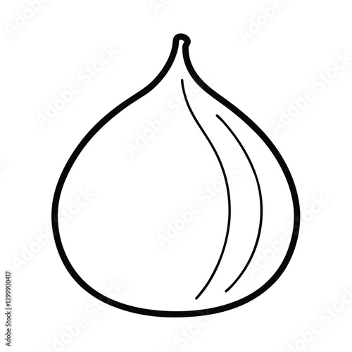 Indian fig fruit line art vector illustration