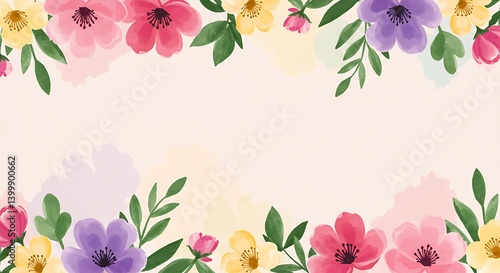 Blooming Watercolor Embrace AI Generated