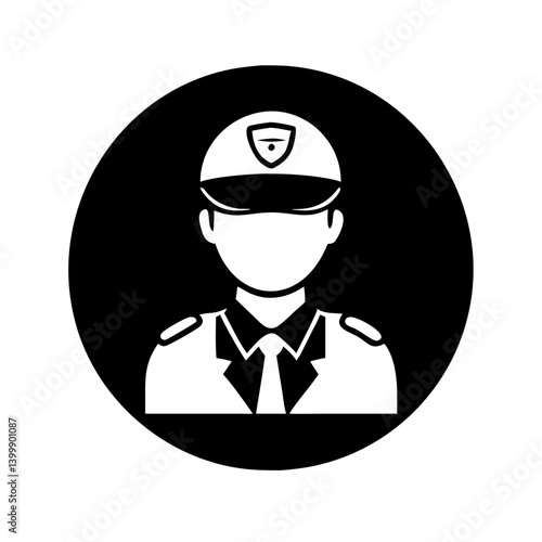 security guard icon, security guard silhouette vector illustration-simple silhouette illustration of security guard, perfect for security guard logos and icons