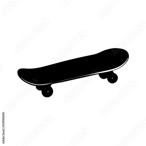 skateboard icon, skateboard silhouette vector illustration-simple silhouette illustration of skateboard, perfect for skateboard logos and icons