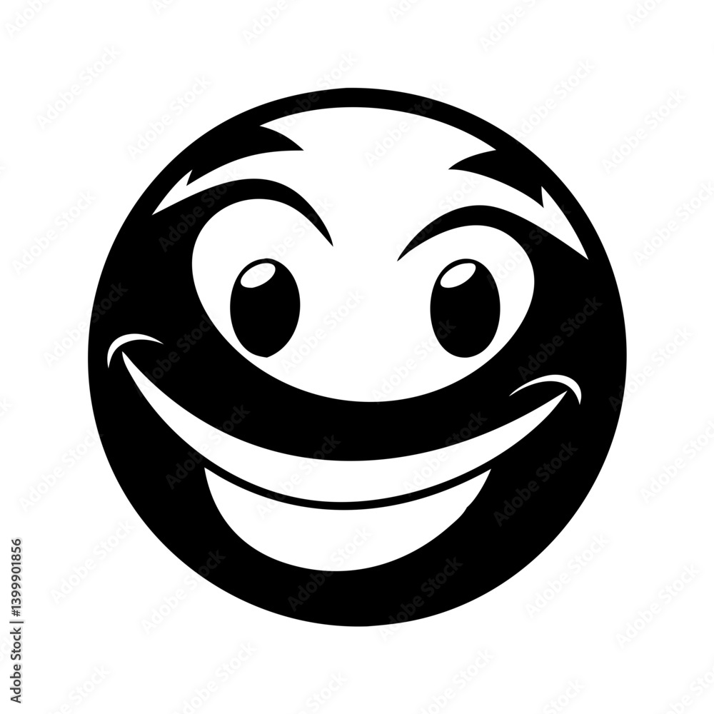 Fototapeta premium smile emoji icon, smile emoji silhouette vector illustration-simple silhouette illustration of smile emoji, perfect for smile emoji logos and icons