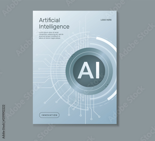 Agentic AI Workflow, AI Driven Automation Technology, Poster brochure cover banner presentation layout template, Technology digital futuristic, Cyber future tech illustration.