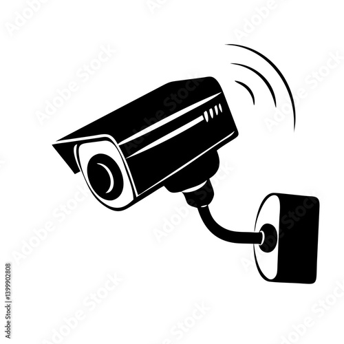 surveillance camera icon, surveillance camera silhouette vector illustration-simple silhouette illustration of surveillance camera, perfect for surveillance camera logos and icons