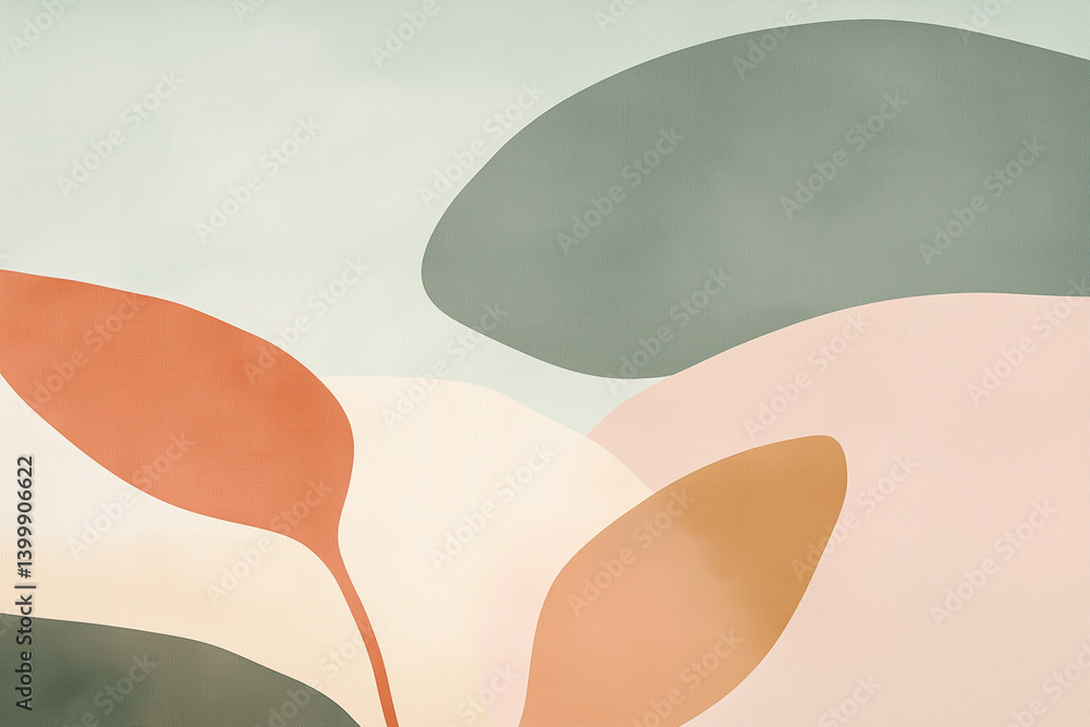 custom made wallpaper toronto digitalabstract art piece featuring soft, organic shapes and a harmonious color palette.
