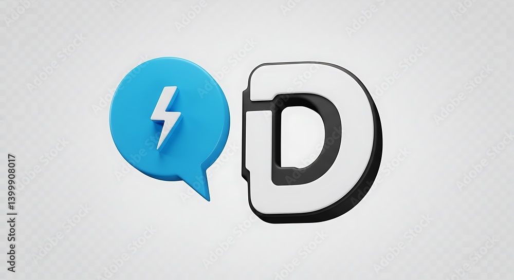 Dynamic Duo: 3D Render of Bold Letterforms and Energetic Icon AI Generated Dynamic Duo: 3D Render of Bold Letterforms and Energetic Icon AI Generated
