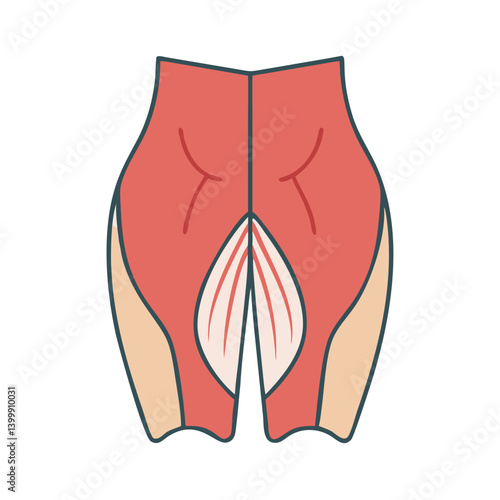  Gluteus Maximus Muscle Anatomy Icon Design