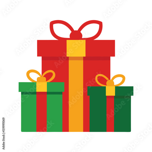 Christmas presents simple style vector art