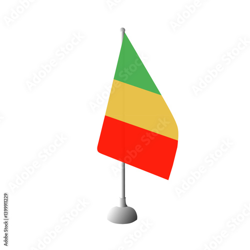 Mali flag, mali table flag, mali flag vector isolated on white background