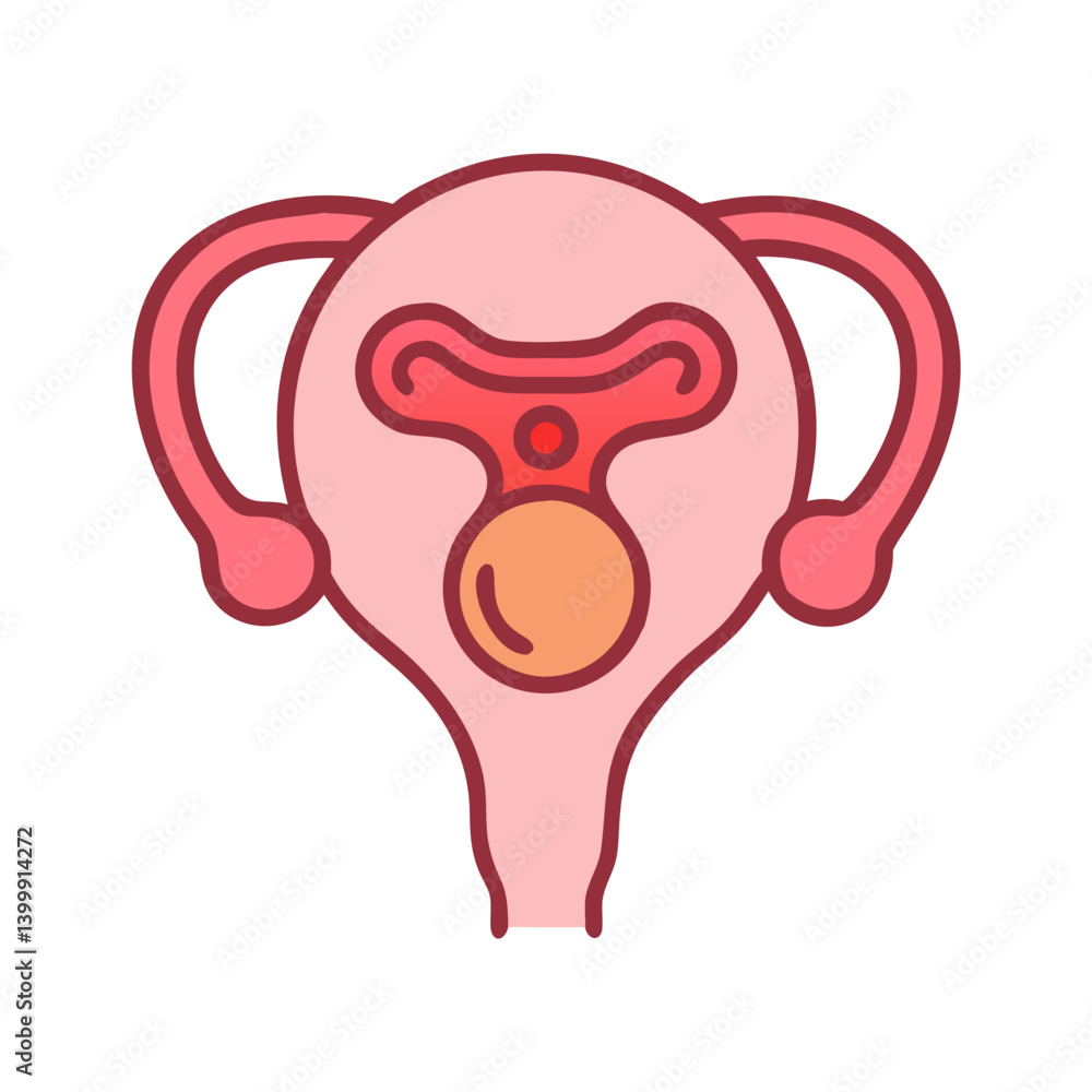 Fototapeta premium Creative Ovary Anatomy Icon