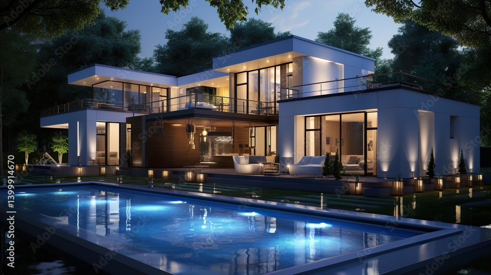 Modern home with efficient air-source heat pumps HD 8K mockup wallpaper Photographic Image Modern home with efficient air-source heat pumps HD 8K mockup wallpaper Photographic Image