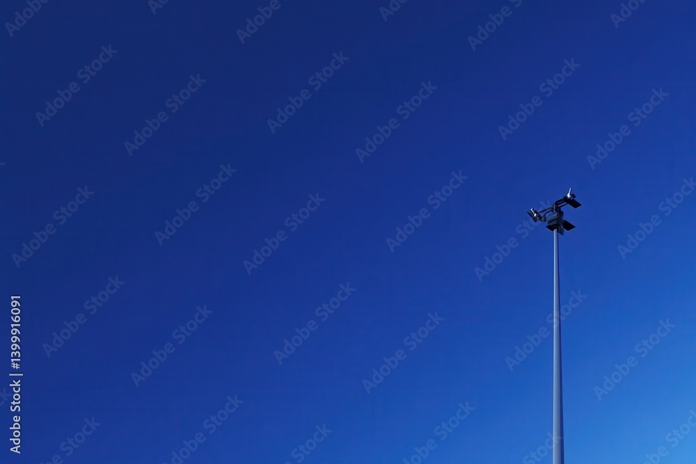 Pole-mounted light against a clear sky Pole-mounted light against a clear sky