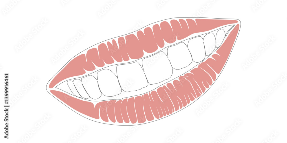 Vector Illustration of Smiling Lips with Teeth – Minimal Line Art
Vector Illustration of Smiling Lips with Teeth – Minimal Line Art