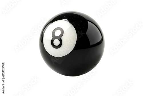 Black 8 ball for billiards or pool isolated on white background