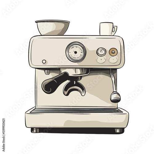 coffee maker, vector, transparent background, machine