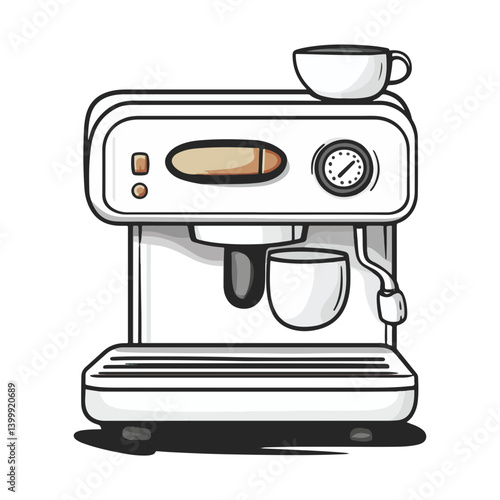 coffee maker, vector, transparent background, machine