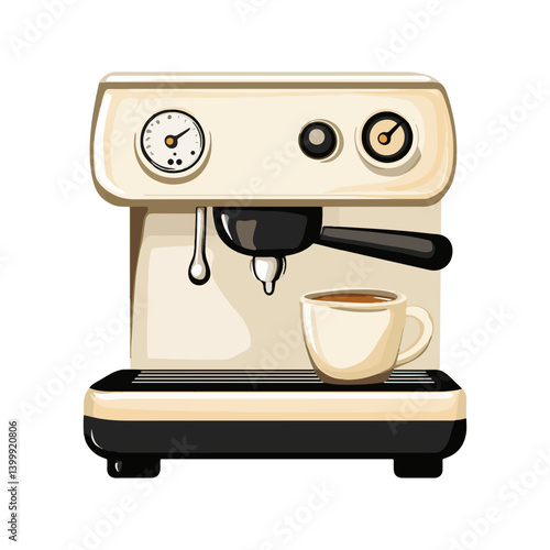 coffee maker, vector, transparent background, machine