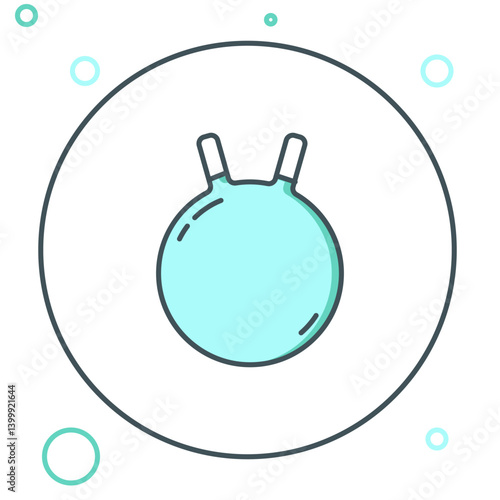 Line Kettlebell icon isolated on white background. Sport equipment. Colorful outline concept. Vector
