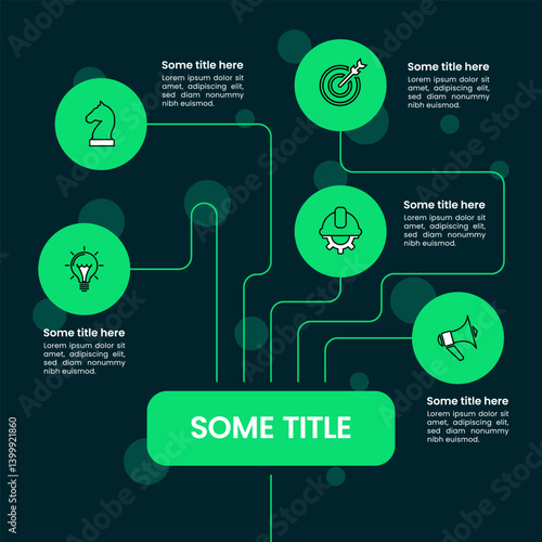 Infographic template. Green technology with 5 steps