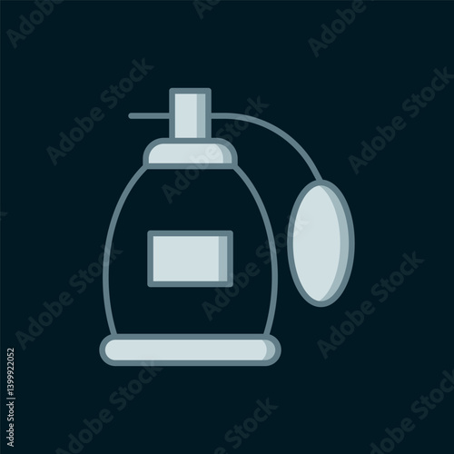 Line Perfume icon isolated on black background. Flat filled outline style with shadow. Vector