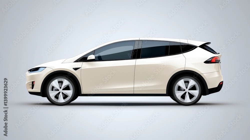 Elegant white electric vehicle with sleek design and modern features, showcasing innovation in sustainable transportation Elegant white electric vehicle with sleek design and modern features, showcasing innovation in sustainable transportation