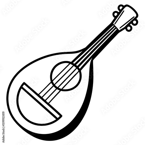 Mandolin line art illustration