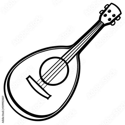 Mandolin line art illustration