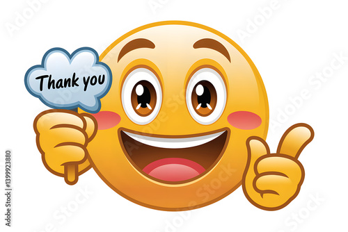 Happy Smiley Emoji Saying Thank You