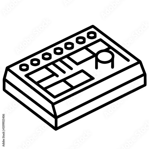 Midi controller line art illustration